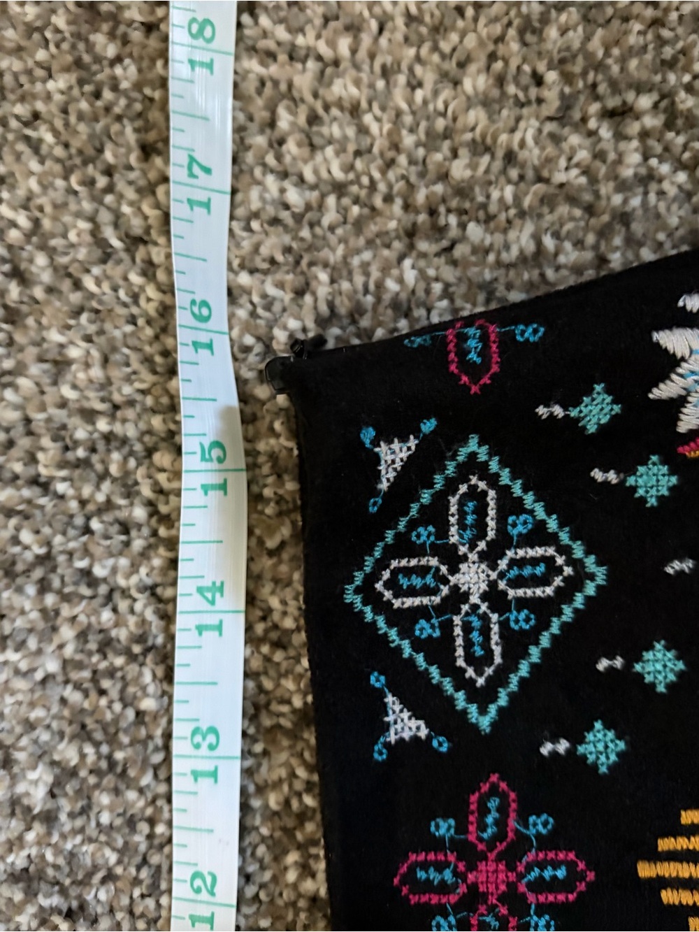 Savanna Jane NWT Black Mini Skirt Multicolor Embroidered Floral Boho Festival - Picture 10 of 11